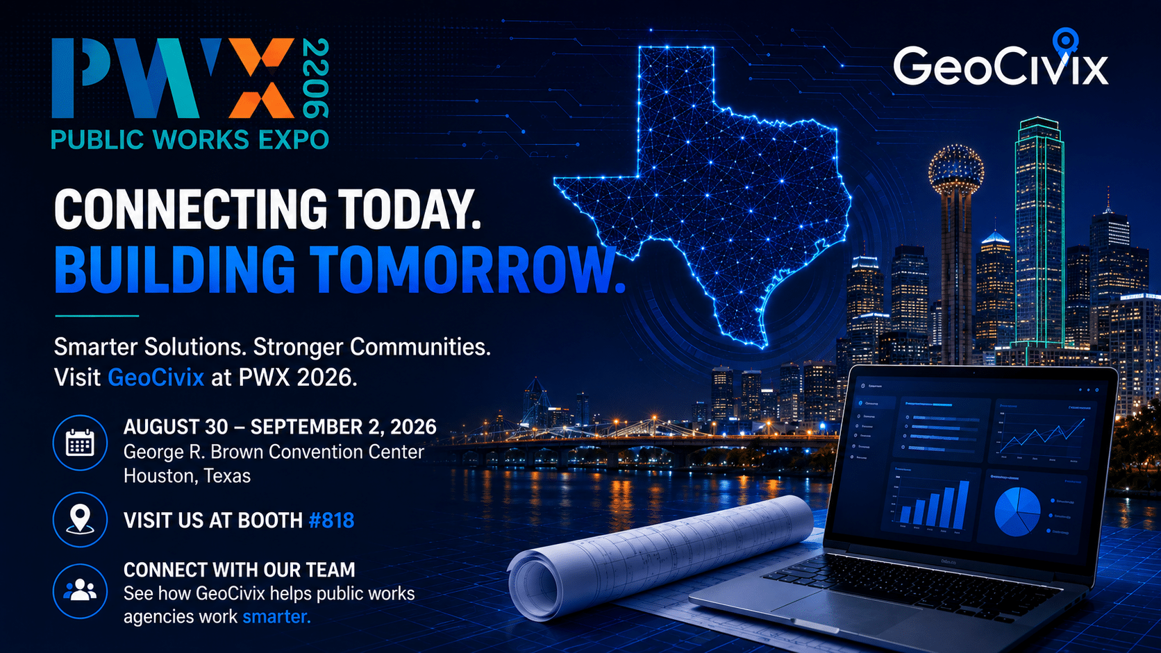 GeoCivix at PWX 2026: Visit Booth #818 at the Public Works Expo